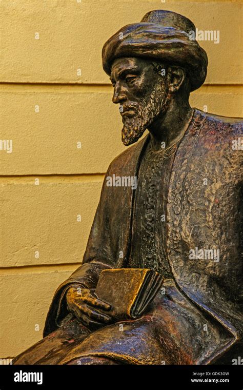 Statue of Maimonides, Jewish philosopher, born of Cordoba, Andalusia ...