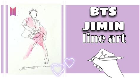 BTS PARK JIMIN LINE ART Line Art Painting Jimin Filter YouTube