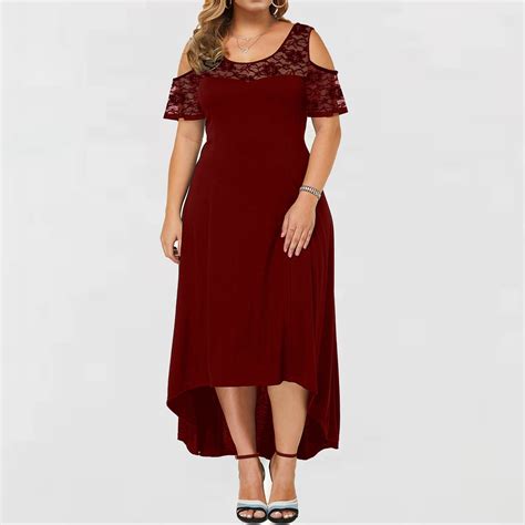 Gzwyht Summer Dresses Dresses For Women 2024 Large Size Lace Pullover