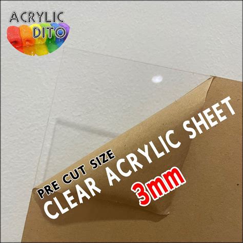 Clear Transparent Acrylic Sheet 3mm Small Size Pre Cut Size Plastic