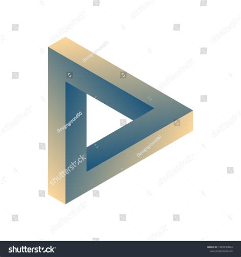 Impossible Triangle Penrose Optical Illusion Endless Stock Vector