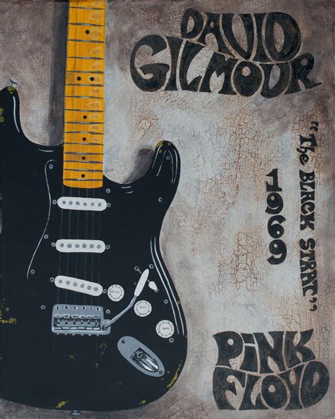 David Gilmour, Black Strat, Pink Floyd, Classic Rock Art, 1969 Fender ...