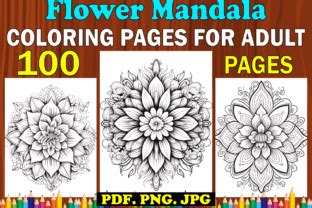 Flower Mandala Coloring Pages Kdp Graphic By Design Shop Creative