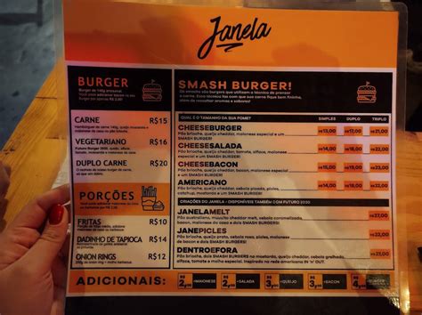 Menu Em Janela Bar Curitiba