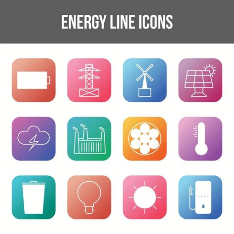 Unique Energy Vector Line Icon Set Vector Art At Vecteezy