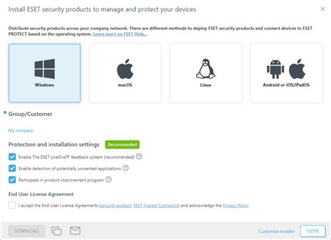 Crear Un Instalador Personalizado Eset Protect Ayuda En L Nea De Eset