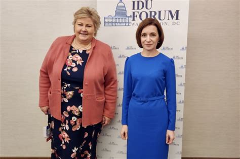 Maia Sandu s a întâlnit cu Erna Solberg fostă Prim ministră a