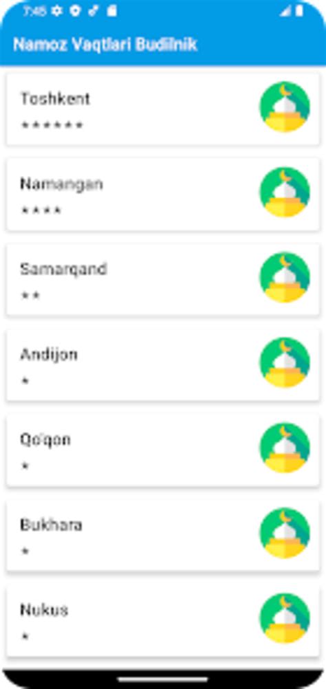 Namoz Vaqtlari Budilnik for Android - Download