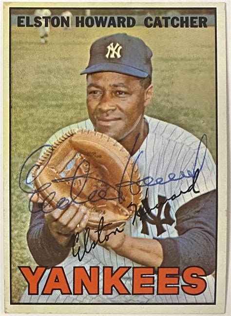 Elston Howard Autographed 1967 Topps New York Yankees Baseball Card Kbk Sports