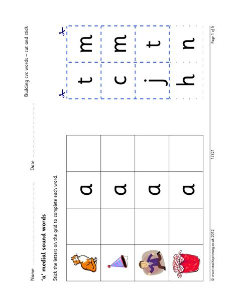 CVC Word Building Cut And Stick F KS1 Phonics Phase 2 Teachit