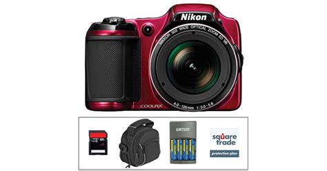 Nikon Coolpix L Digital Camera Deluxe Kit Red B H Photo