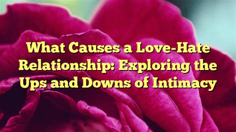 What Causes A Love Hate Relationship Exploring The Ups And Downs Of