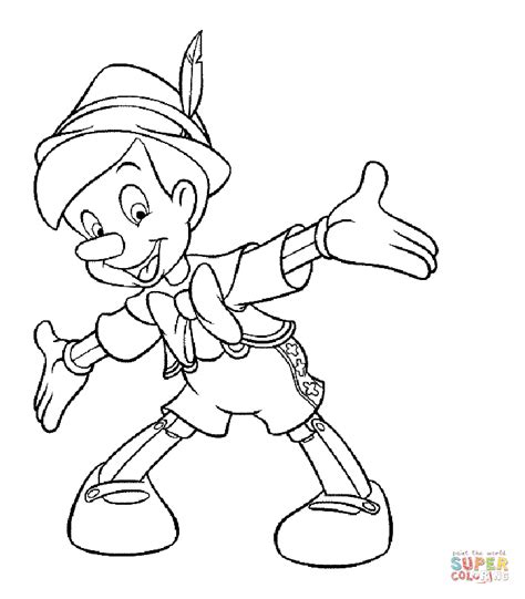 Coloriage Pinocchio heureux Coloriages à imprimer gratuits