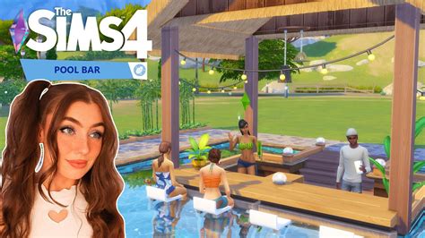 Swim Up Pool Bar Functional Sims 4 No CC Tutorial YouTube