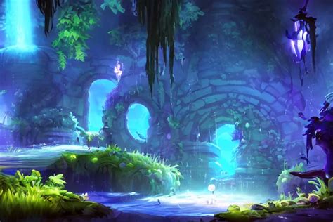 Ori And The Blind Forest Style Concept Art Of Wet Stable Diffusion