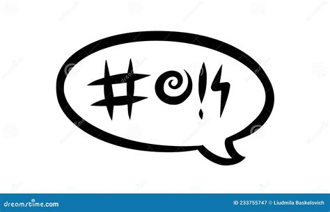 Swearing Speech Bubble Censored with Symbols. Hand Drawn Swear Words in Text Bubbles To Express ...