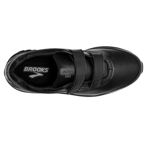 Brooks Mens Addiction 2 Velcro Strap Walking Shoe Black Leather