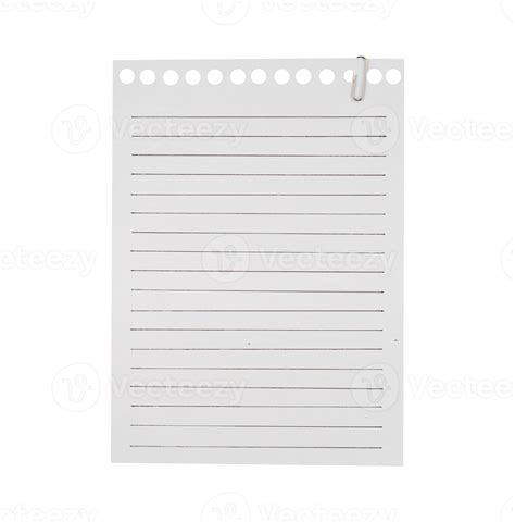 Blank Notebook Paper Isolated With Clips 21496475 Png