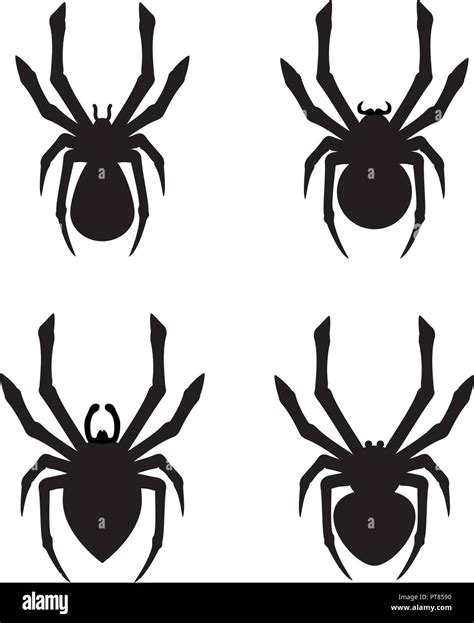 Set de vectores de iconos de araña Colección de cartoon arañas aislado