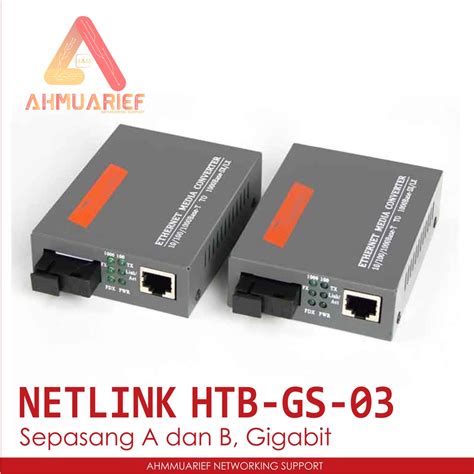 Jual Sepasang Netlink Htb Gs Ab Single Mode Gigabit Fiber Optik