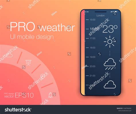 Weather Forecast App Ux Ui Design 库存矢量图（免版税）1240706392 Shutterstock