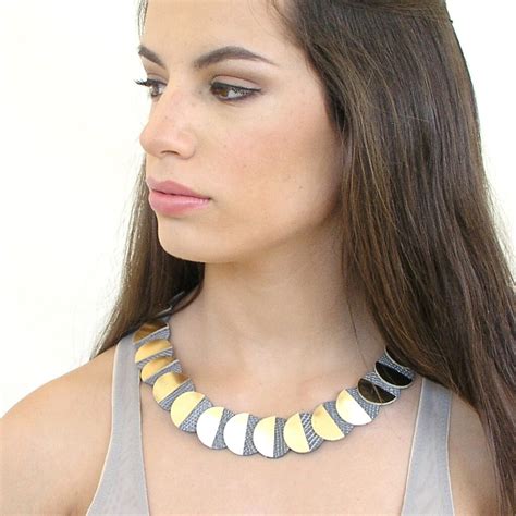 Gold Collar Necklace Statement Necklace Statement Leather Necklace