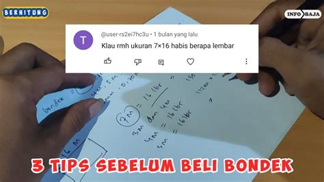 Cara Menghitung Kebutuhan Bondek Dan Total Harga Yang Harus Di Siapkan