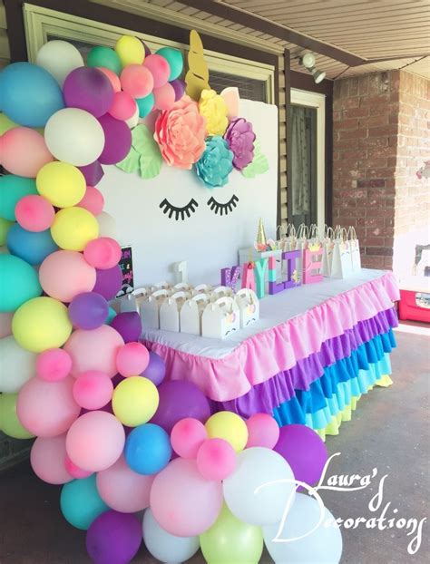 Unicorn Birthday Party Cake Unicorn Birthday Decorations Rainbow