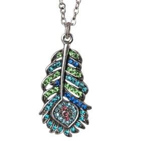 Josephine Wall Spirit Of Flight Peacock Necklace Silvertone By Kirks