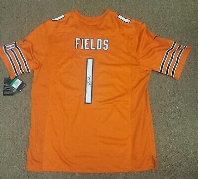 Justin Fields Signed Orange Chicago Bears Xl Nike Jersey Beckett Coa Ebay