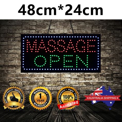 Animated Led Neon Motion Flash Open Sign Massage Open 3 Size 48cmx24cm