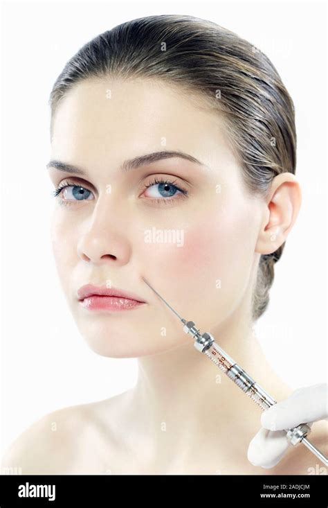 Botox treatment, conceptual image. Botox is a neurotoxin used for ...