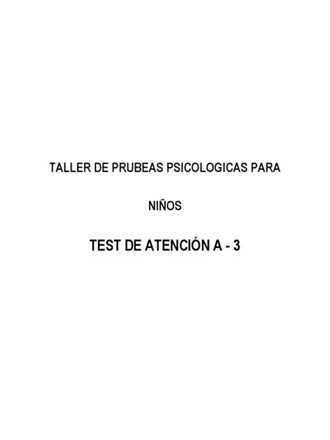 Test De Atencion A 3 Pdf Validez Estadísticas Sicología