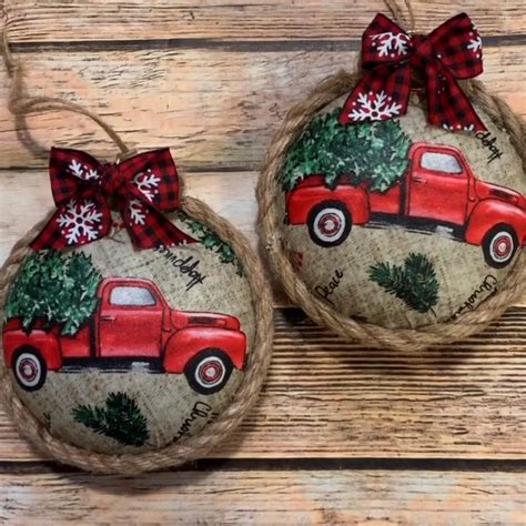 Decoupaged Fabric Christmas Ornaments Fun Christmas Craft DIY Project