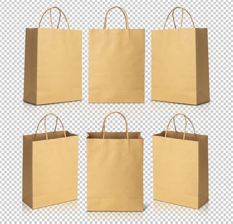 Premium Psd Recycled Brown Paper Shopping Bags Mockup Template For Your Design