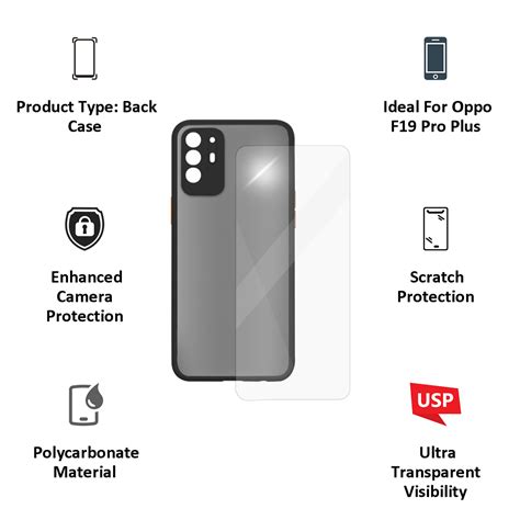 Buy Arrow Camera Duplex Screen Protector And Polycarbonate Back Cover Combo For Oppo F19 Pro Plus