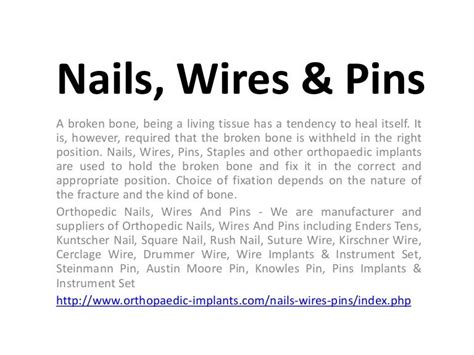 Orthopedic Nails Wires And Pins Orthopedic Nails Wires And Pins Ma