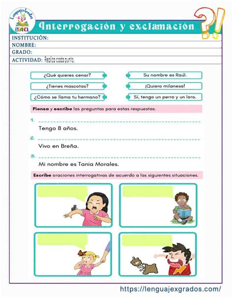 Signos de Interrogación y Exclamación con Ejemplos y Ejercicios