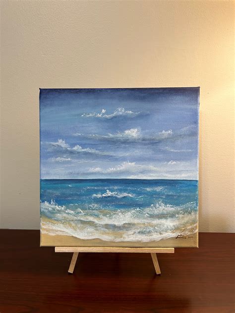 Acrylic Painting Seascape Ocean Sea 12x12 Painting Canvas - Etsy