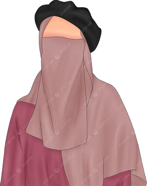 Ilustración De Una Mujer Musulmana En Niqab Con Sombrero Png Sombrero Niqob Musulmán Png Y