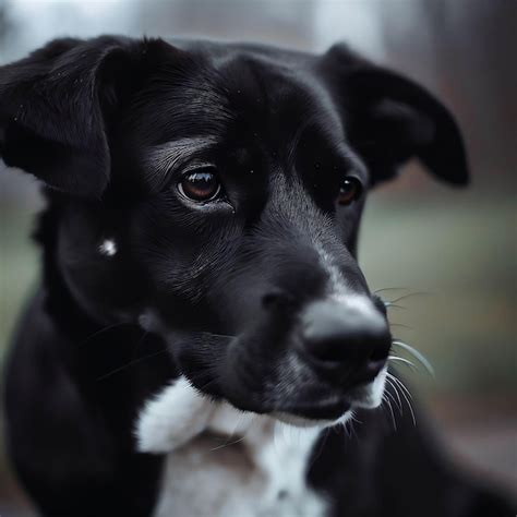 Un Perro Negro Con Pelaje Blanco Foto Premium