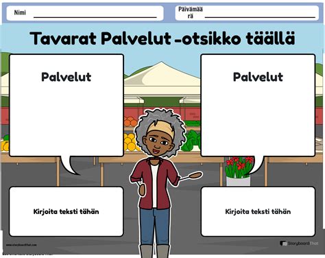 Uusi Luo Sivun Tavarat Ja Palvelut Malli Storyboard