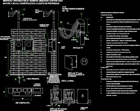 Planos De Servicio Trifasico Baja Tension En Electricidad