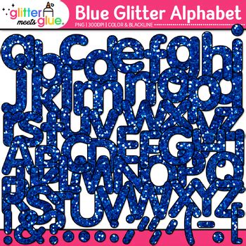 Blue Alphabet Letters Clipart Images: Glitter Clip Art, PNG Commercial Use