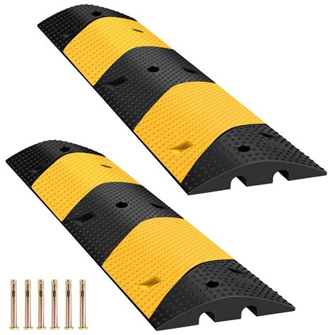Durable Yellow-Black Rubber Speed Bumps