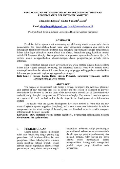 Pdf Perancangan Sistem Informasi Untuk …eprints Dinus Ac Id 17554 1