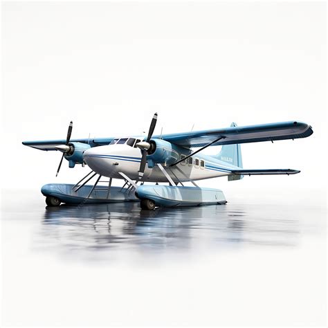 Premium Ai Image Isolated Seaplane Amphibious Aircraft Pontoons White