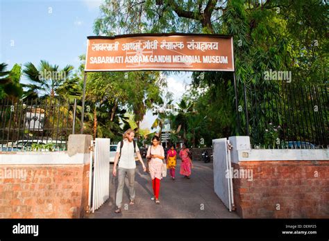 Entrance Gate Of A Museum Sabarmati Ashram Ahmedabad Gujarat India