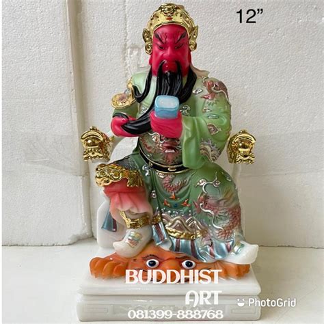 Jual Patung Dewa Kwankong Kwan Kong Guan Yu Duduk 12 Inch Marmer 01