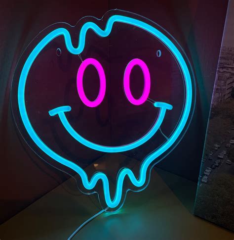 Smiley Face Neon Sign Led Neon Light Wall Decor Smiley